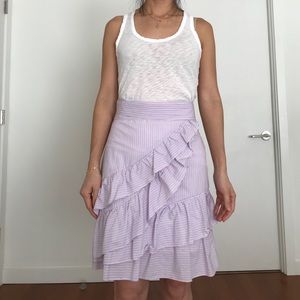 NWT - Parker Lambert ruffled striped skirt, XS